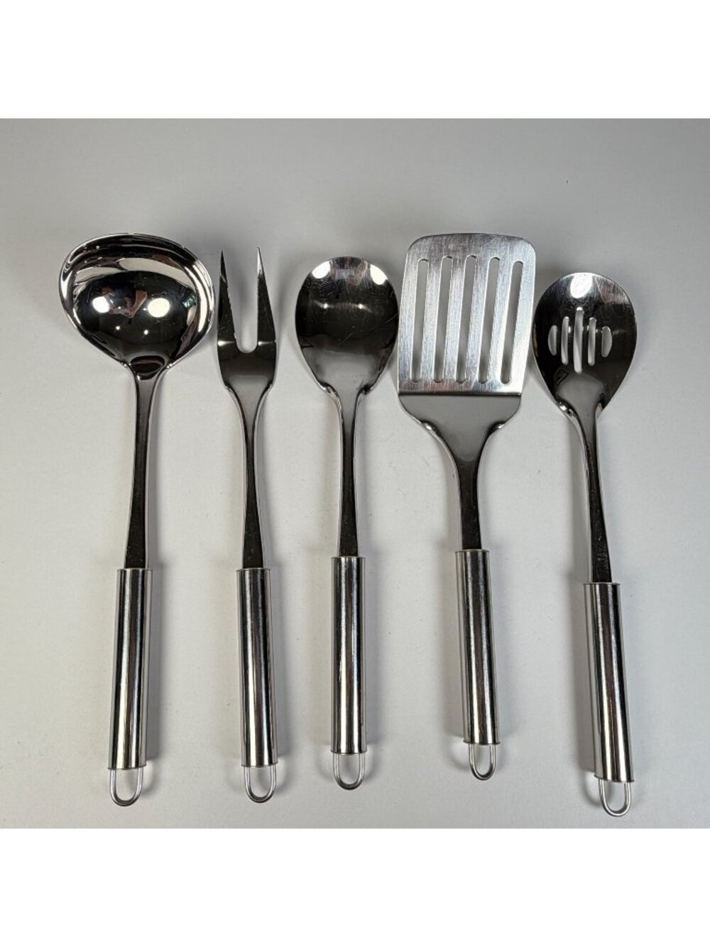 Estia 18/10 Stainless Steel Kitchen Utensil Set of 5 Ladle Spoons Spatula Fork